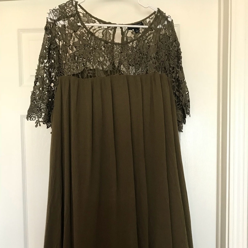 Lane Bryant Olive Green Summer Lace Dress